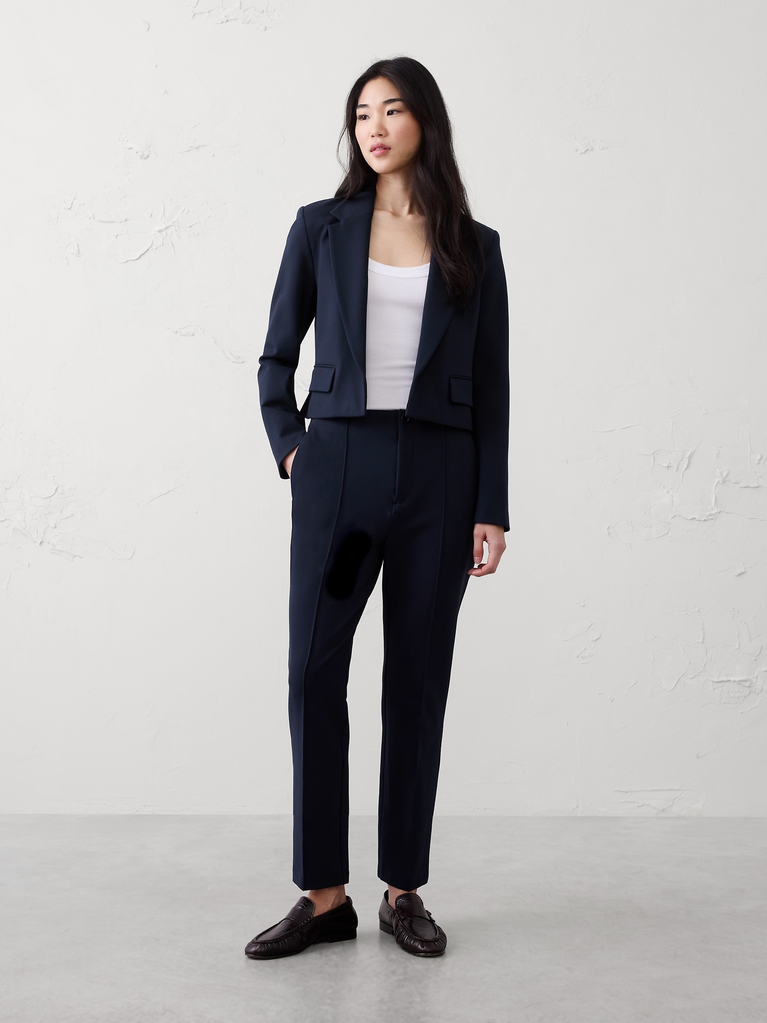 High-Rise Knit Ponte Skinny Pant