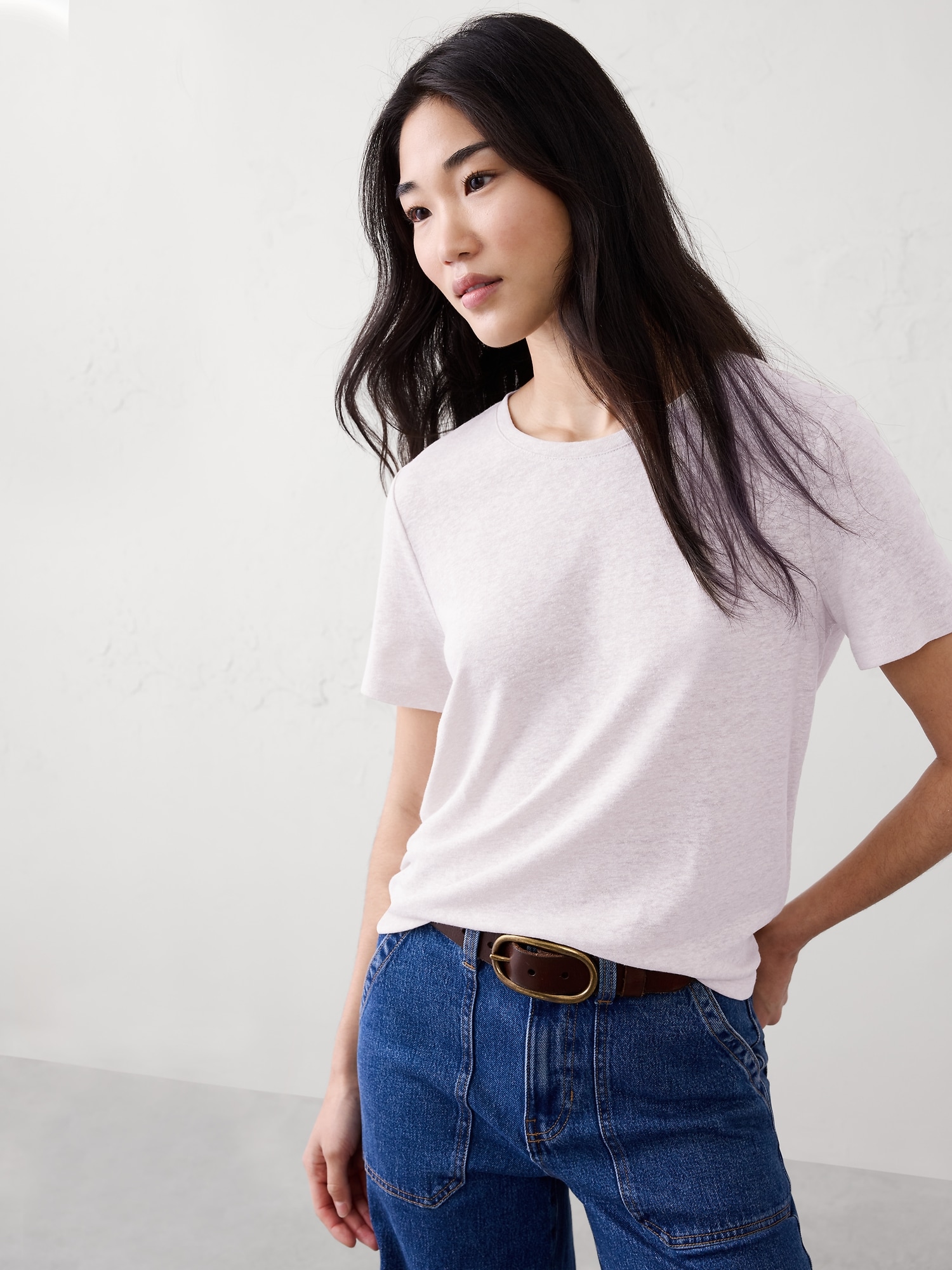 Linen-Blend T-Shirt