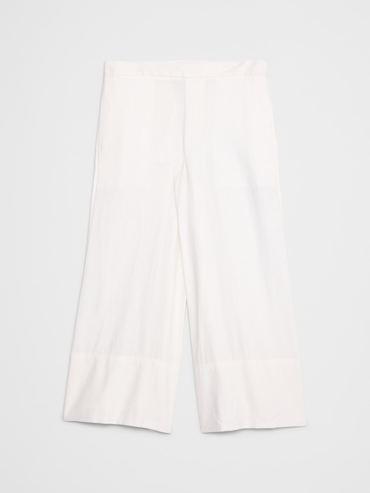 Image number 4 showing, Wide-Leg High-Rise Linen-Blend Cropped Pull-On Pant