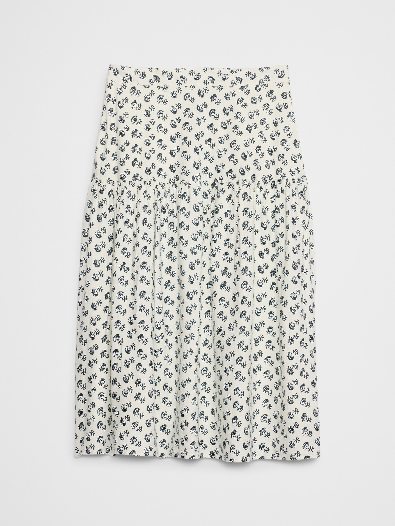 Image number 4 showing, Linen-Blend Tiered Midi Skirt