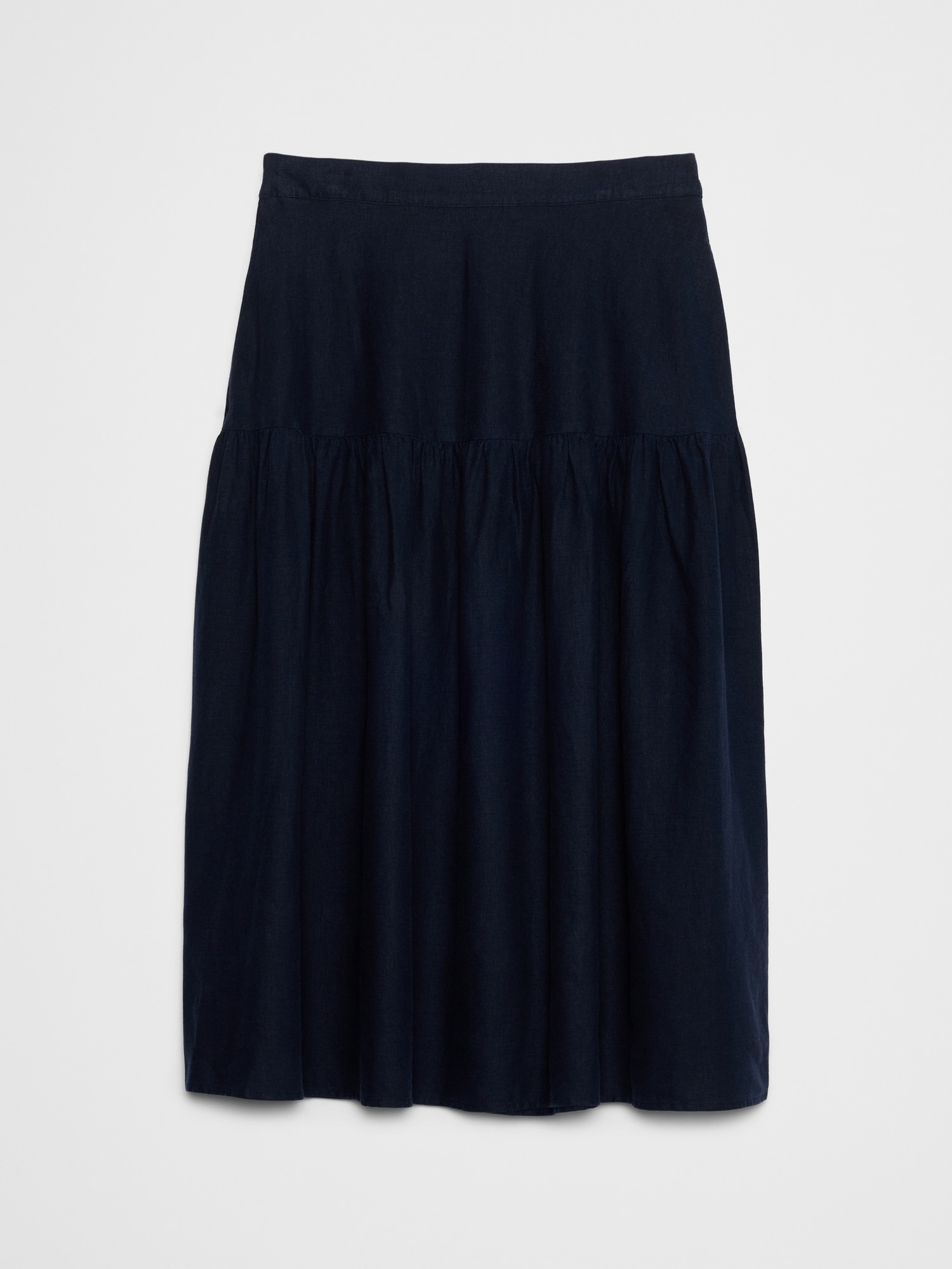 Image number 4 showing, Linen-Blend Tiered Midi Skirt