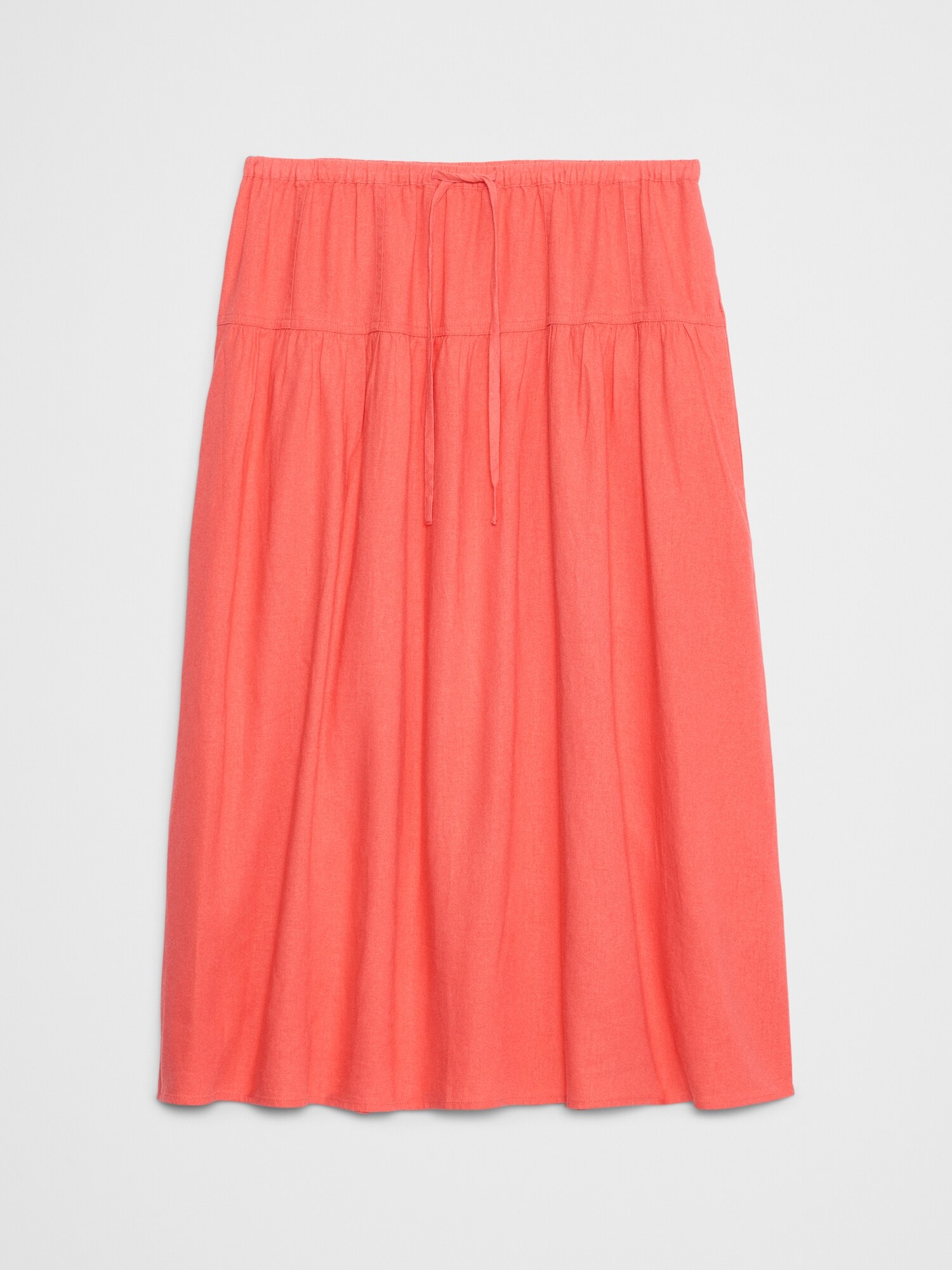 Image number 4 showing, Linen-Blend Drop-Waist Midi Skirt