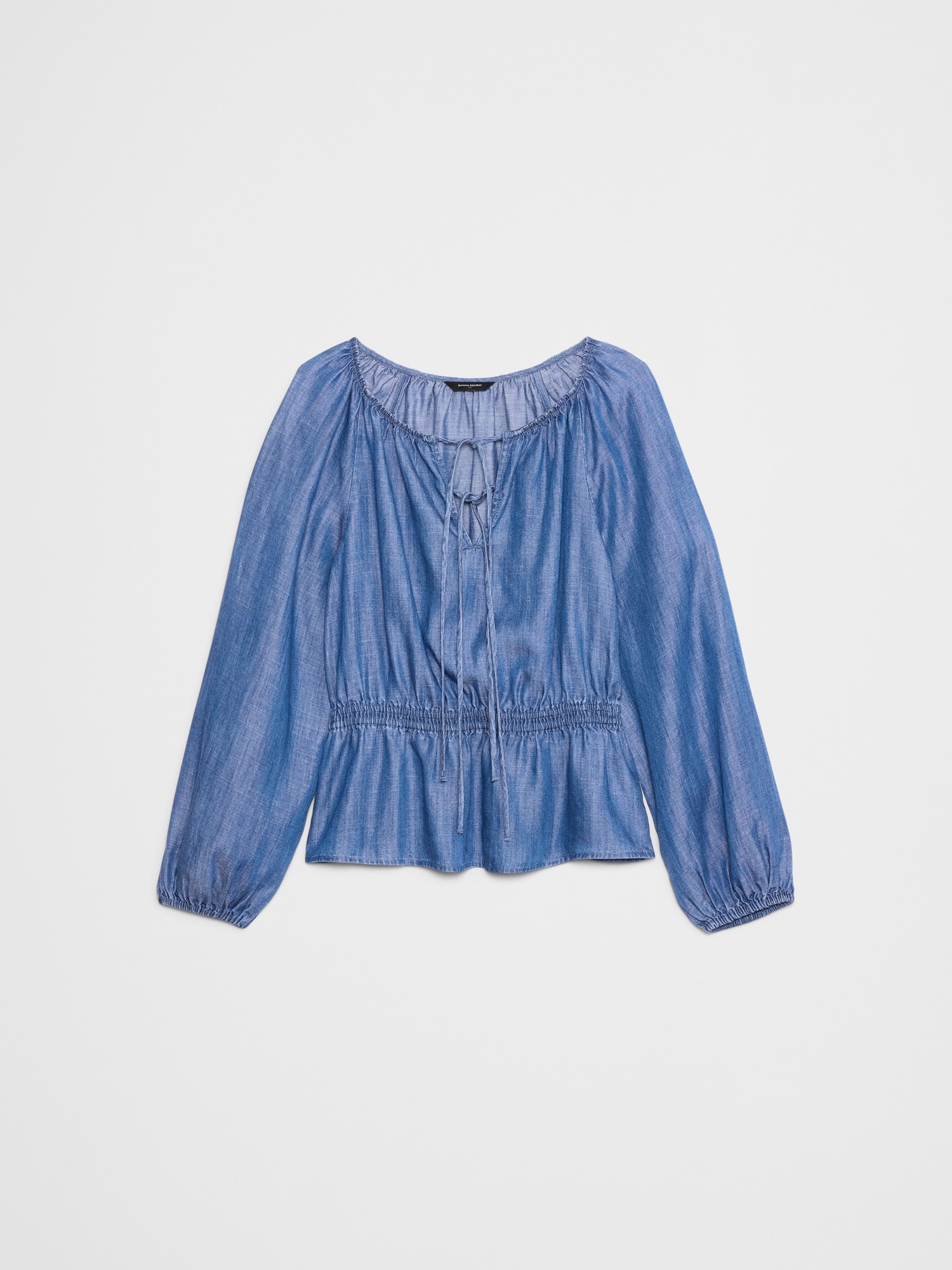 Image number 4 showing, Denim Tie-Front Top