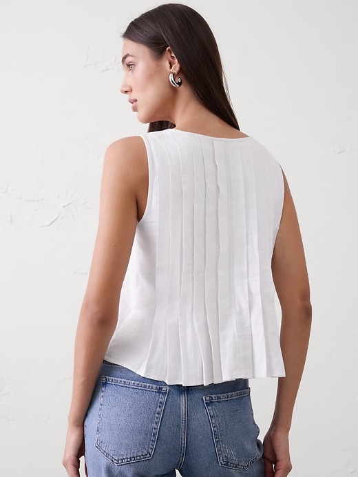 Linen-Blend Two-Tie Swing Top | Banana Republic Factory