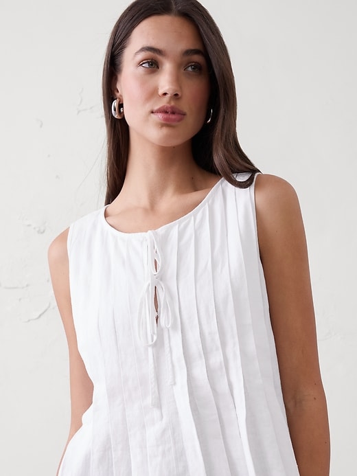 Linen-Blend Two-Tie Swing Top | Banana Republic Factory