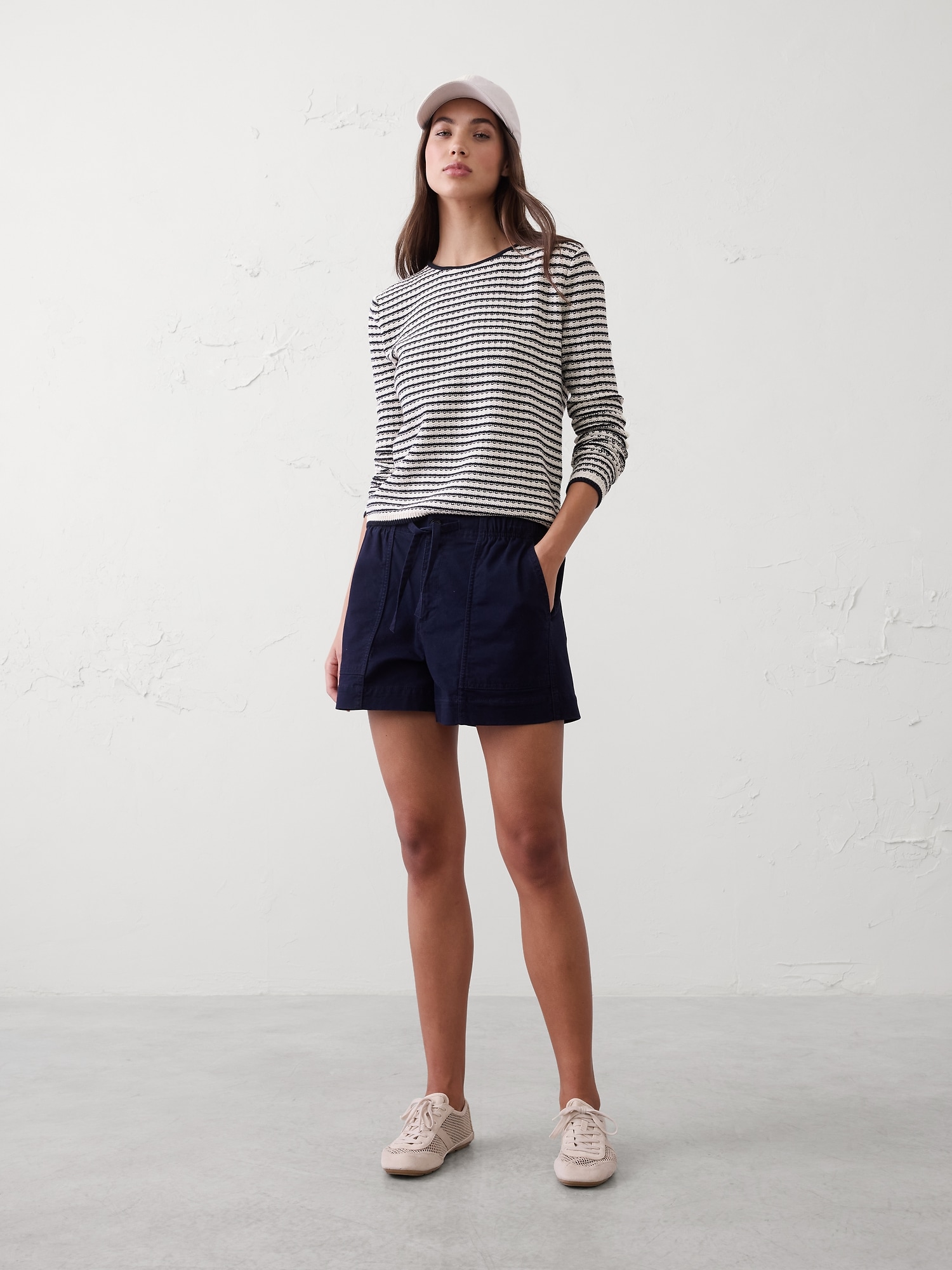 Open Stitch Tie-Back Sweater