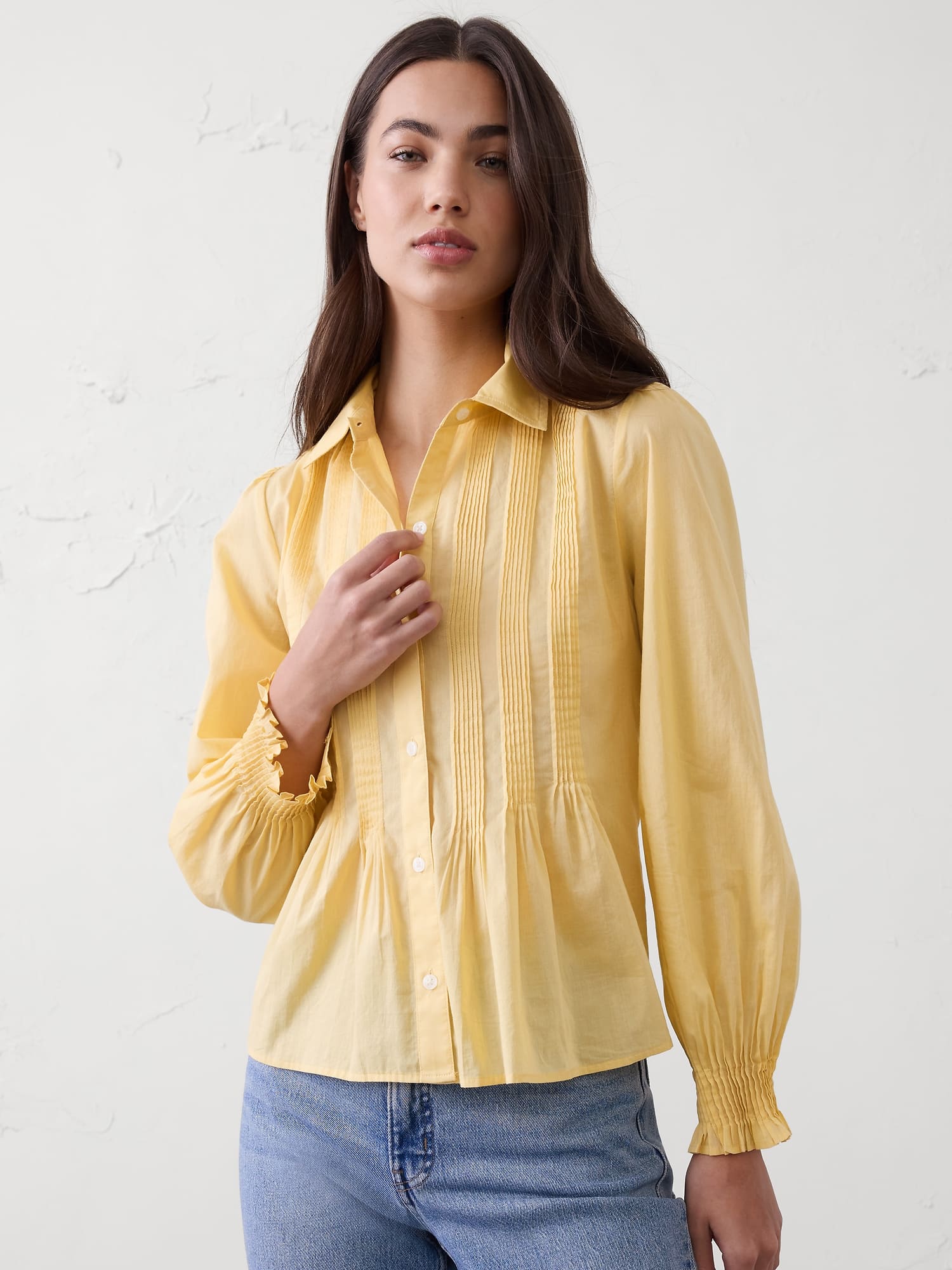 Fine Pintuck Voile Shirt