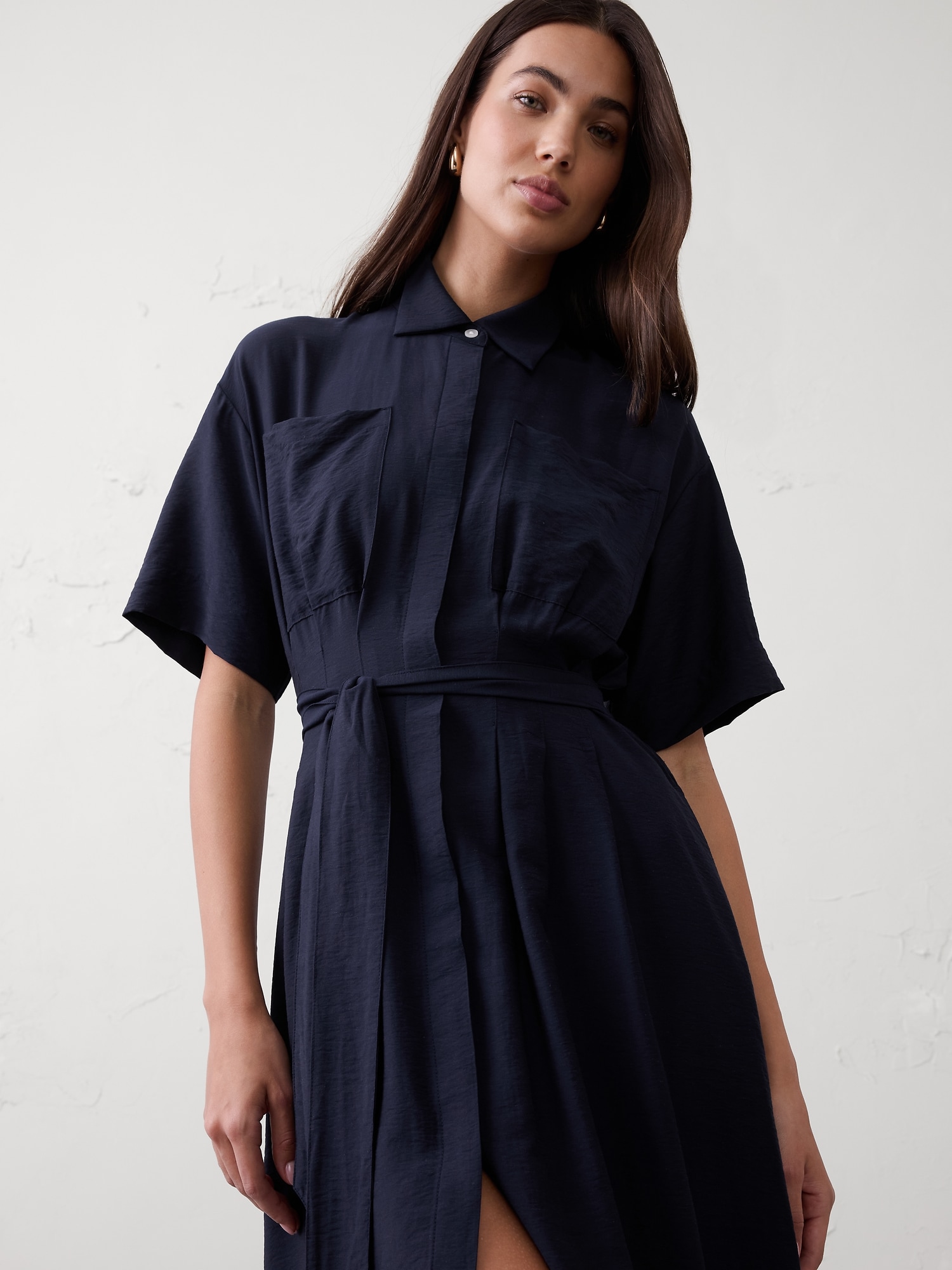Image number 3 showing, Pleated Midi Shirtdress
