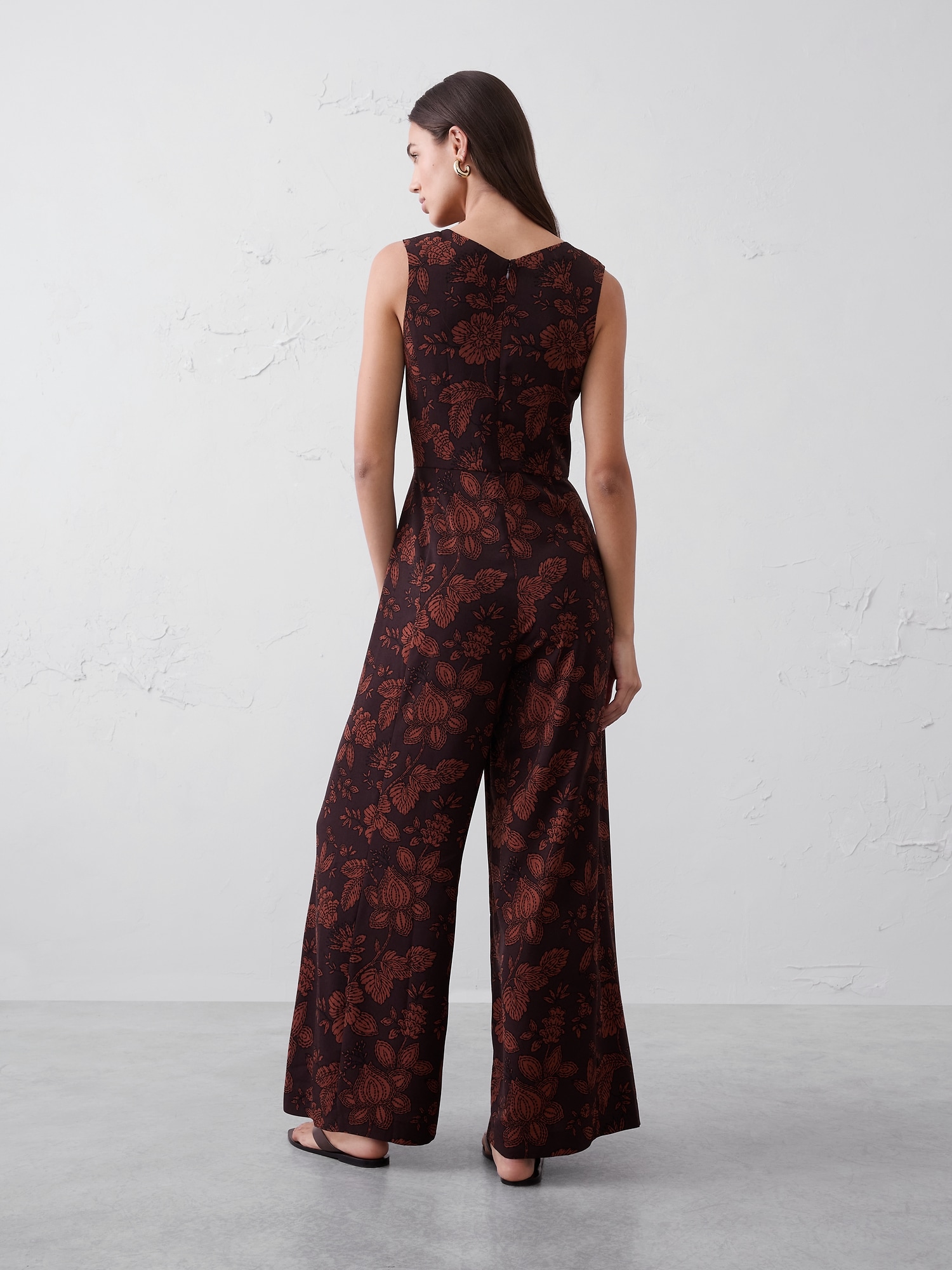Image number 2 showing, Crepe V-Neck Jumpsuit