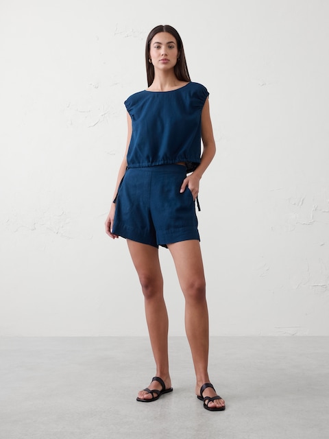 Anyday High-Rise Linen-Blend Short
