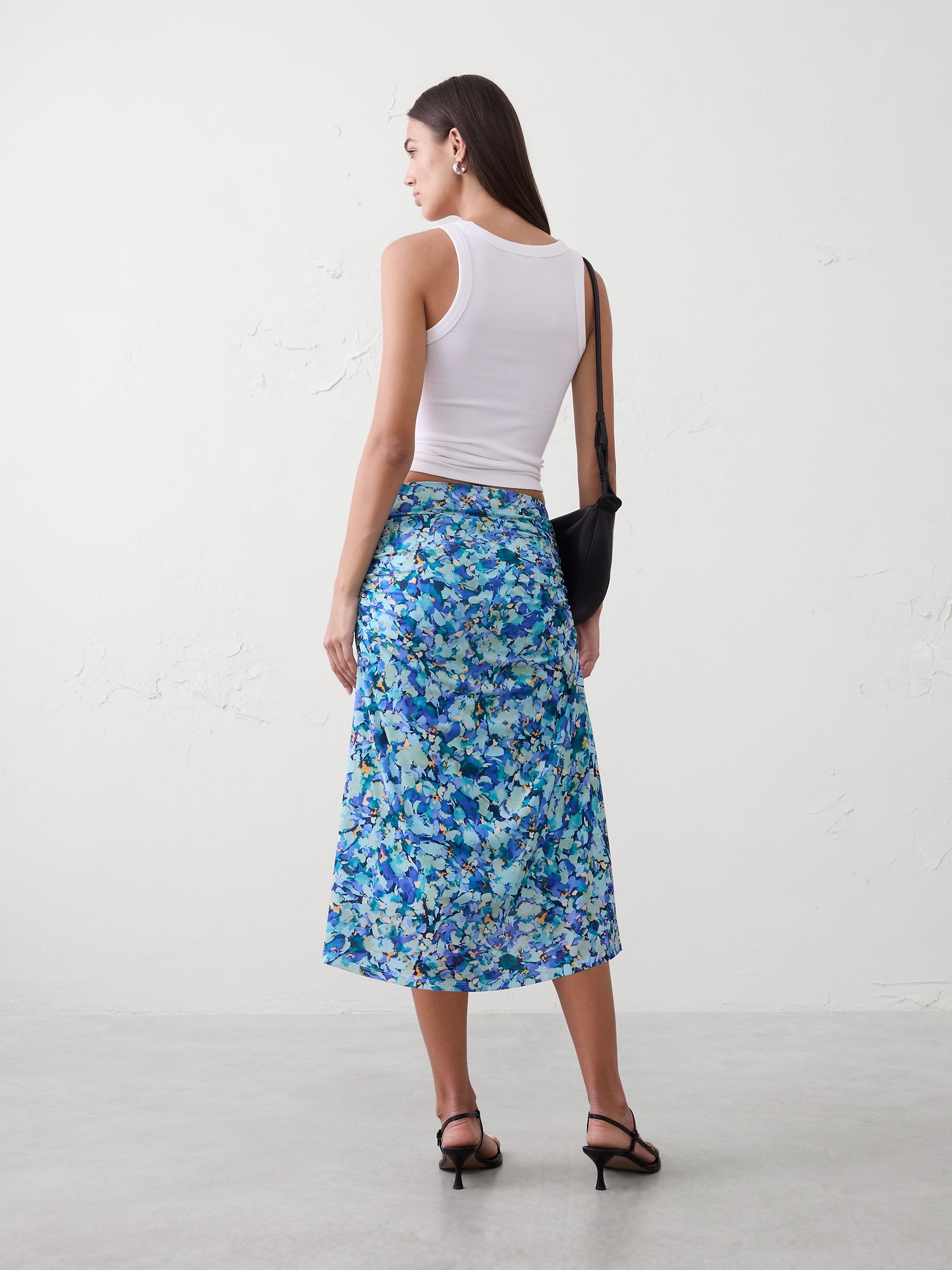 Image number 2 showing, Mesh Shirred-Waist Midi Skirt
