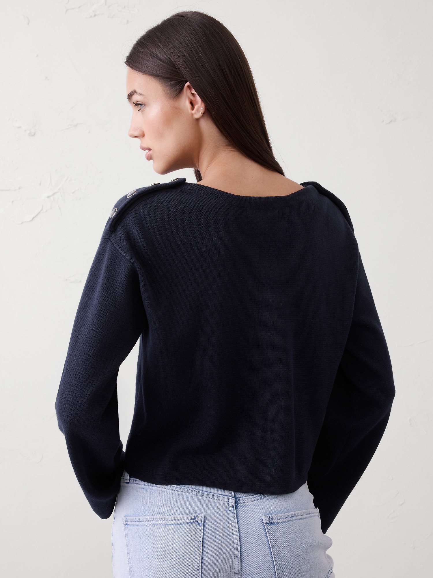Image number 2 showing, Button Notch-Neck Sweater