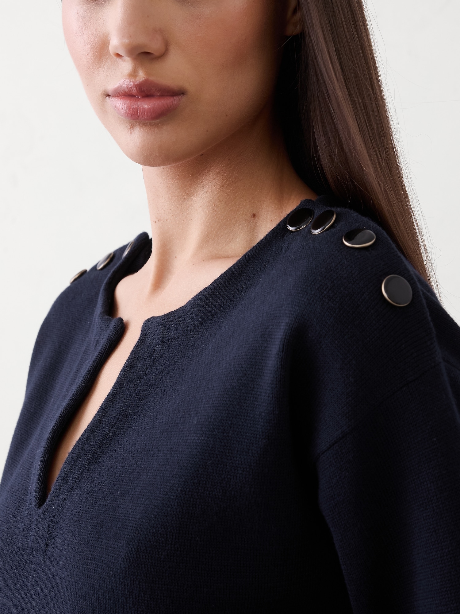 Image number 3 showing, Button Notch-Neck Sweater