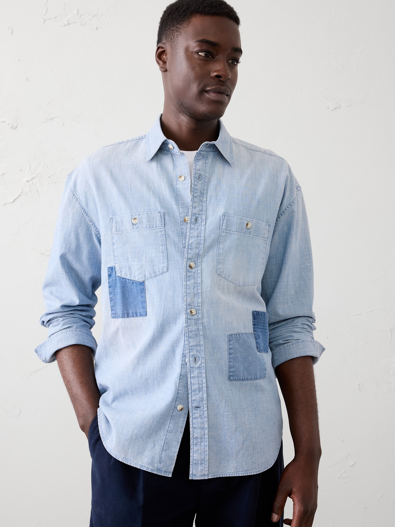 Relaxed-Fit Patchwork Shirt