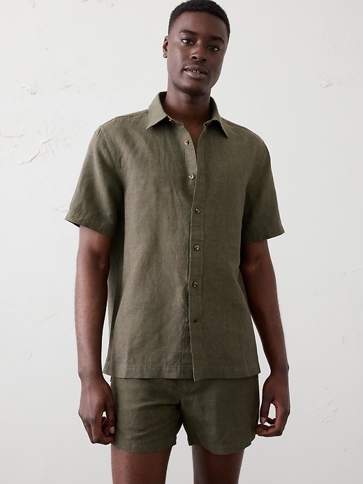 Standard-Fit Linen-Blend Shirt | Banana Republic Factory