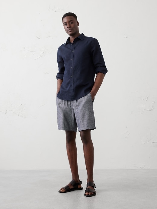 Slim-Fit Linen-Blend Shirt | Banana Republic Factory