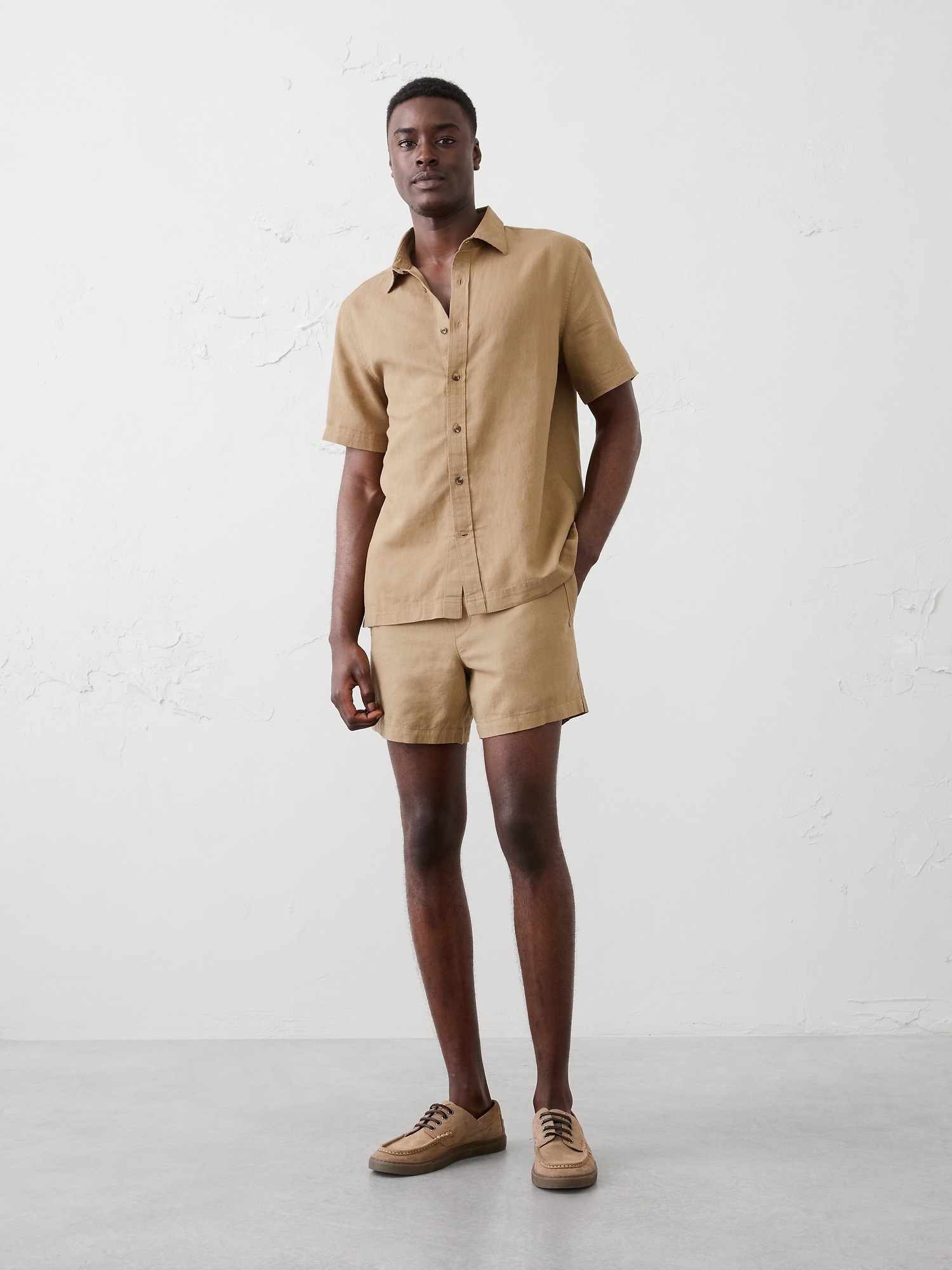 Standard-Fit Linen-Blend Shirt