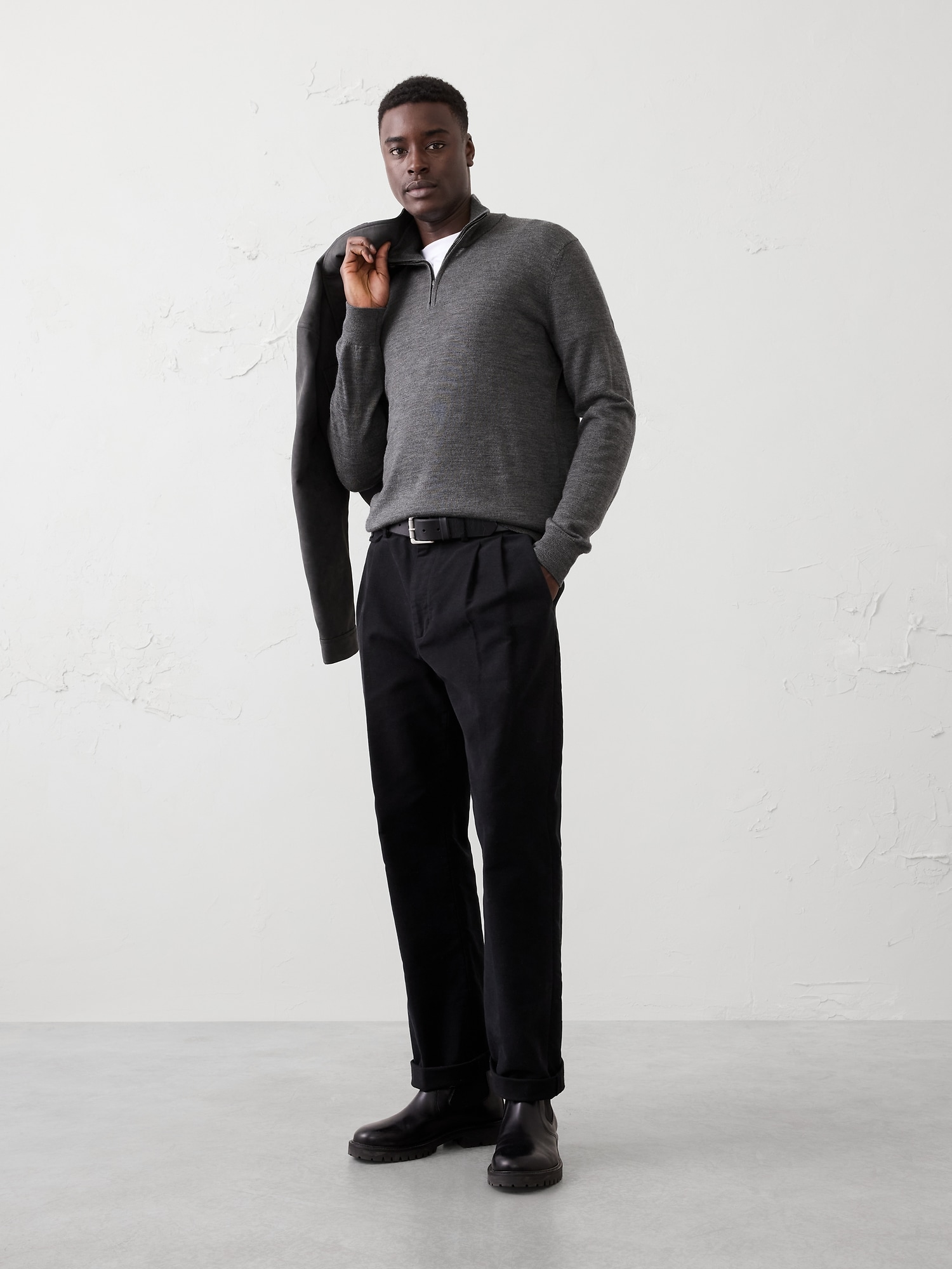 Image number 3 showing, Merino Wool Quarter-Zip Sweater