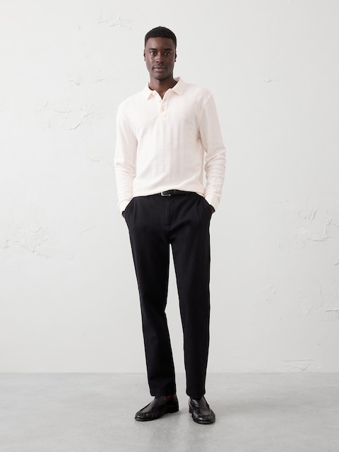Washed Herringbone Sweater Polo