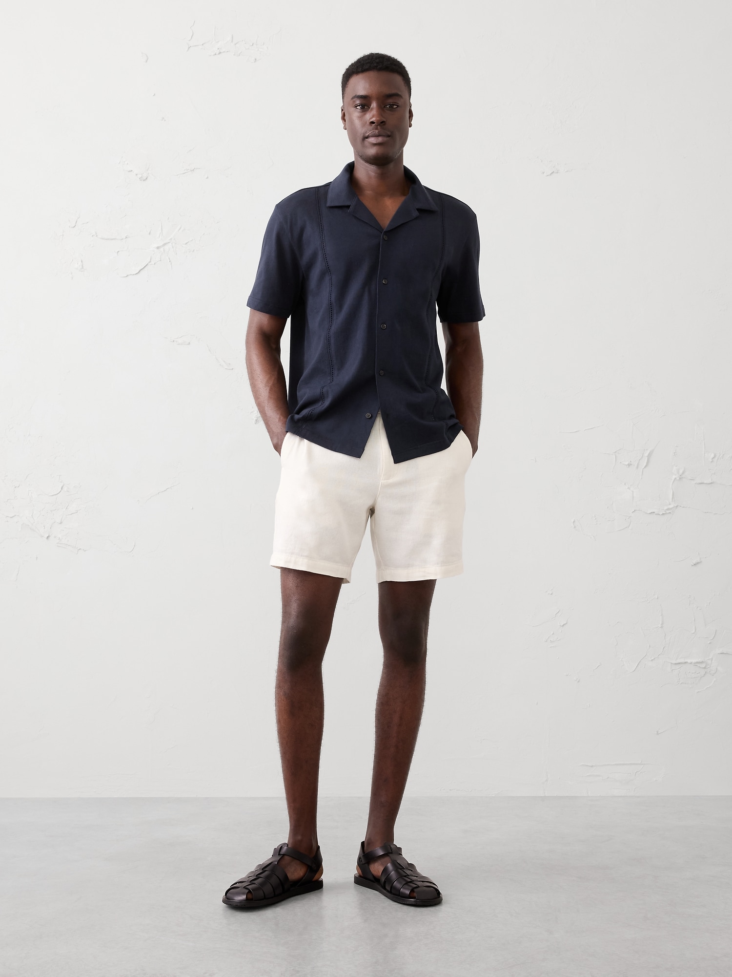 Standard-Fit Knit Resort Shirt