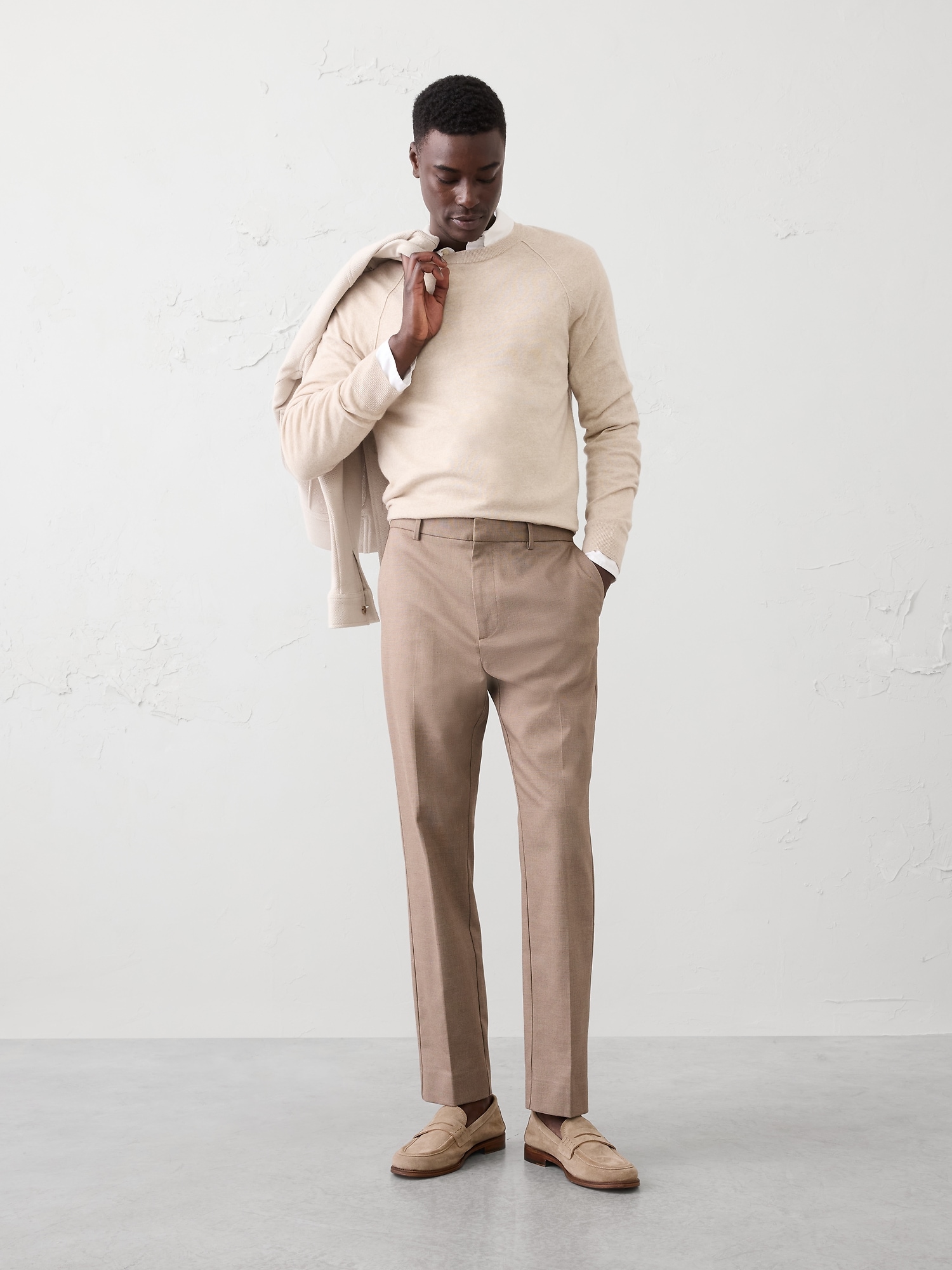 Tailored-Fit Sharkskin Trouser