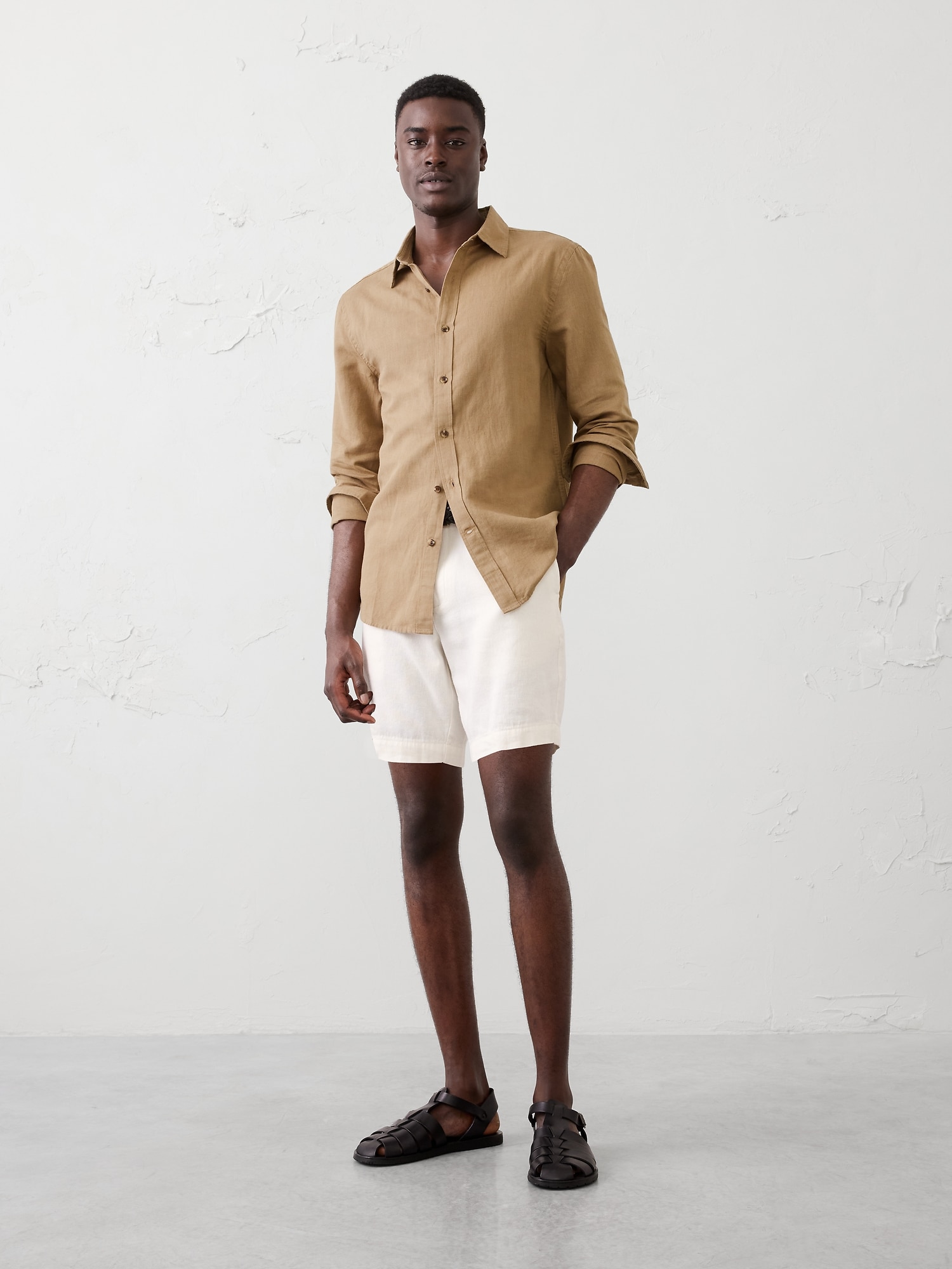 Standard-Fit Linen-Blend Shirt