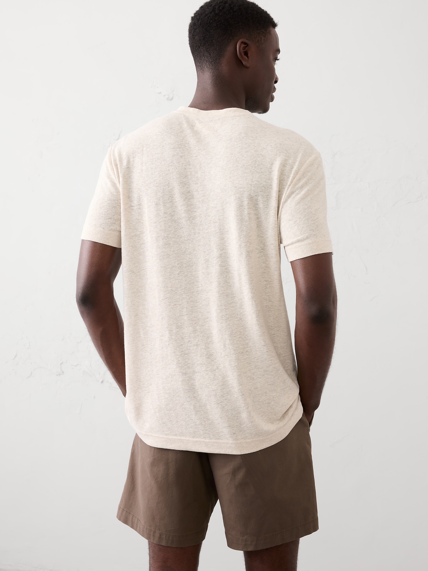 Image number 2 showing, Standard-Fit Linen-Blend Notch T-Shirt