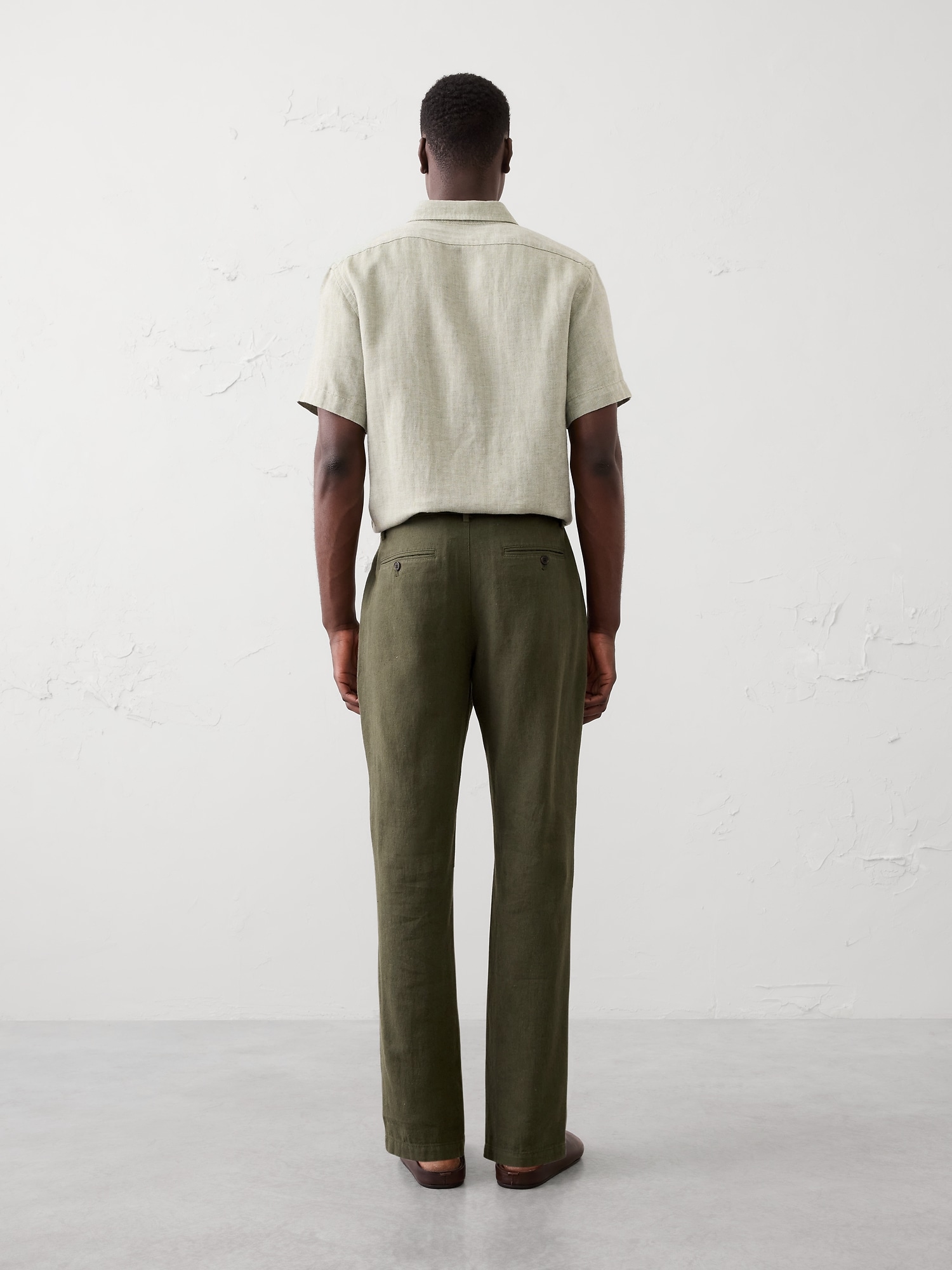 Image number 4 showing, Slim-Fit Straight Linen-Blend Trouser