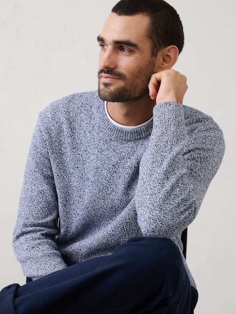 Marled Textured Crew-Neck Sweater