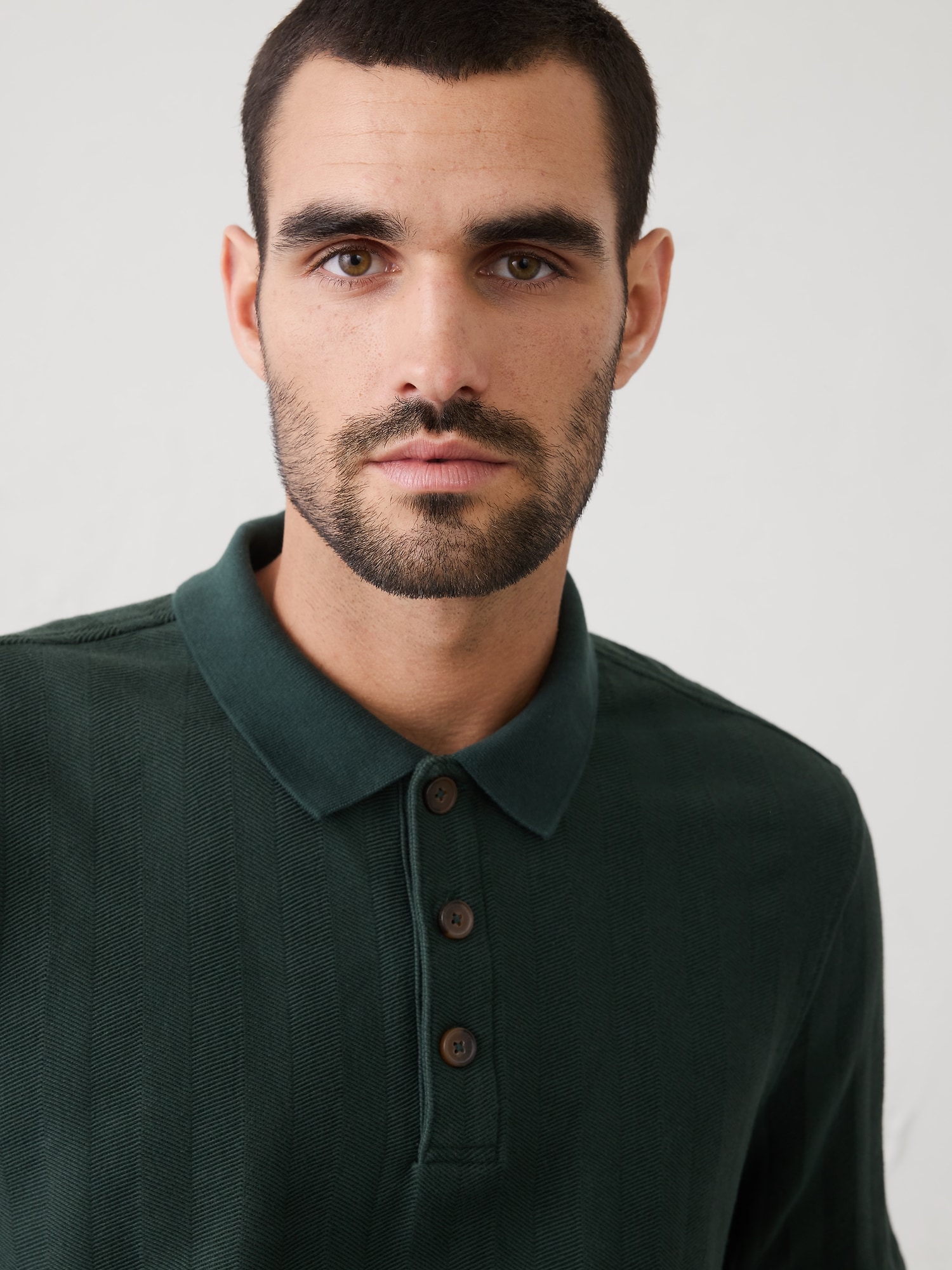 Image number 3 showing, Standard-Fit Washed Herringbone Polo