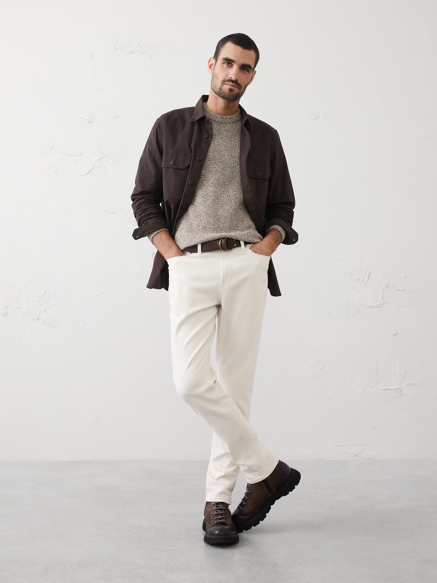 Image number 3 showing, Marled Textured Crew-Neck Sweater