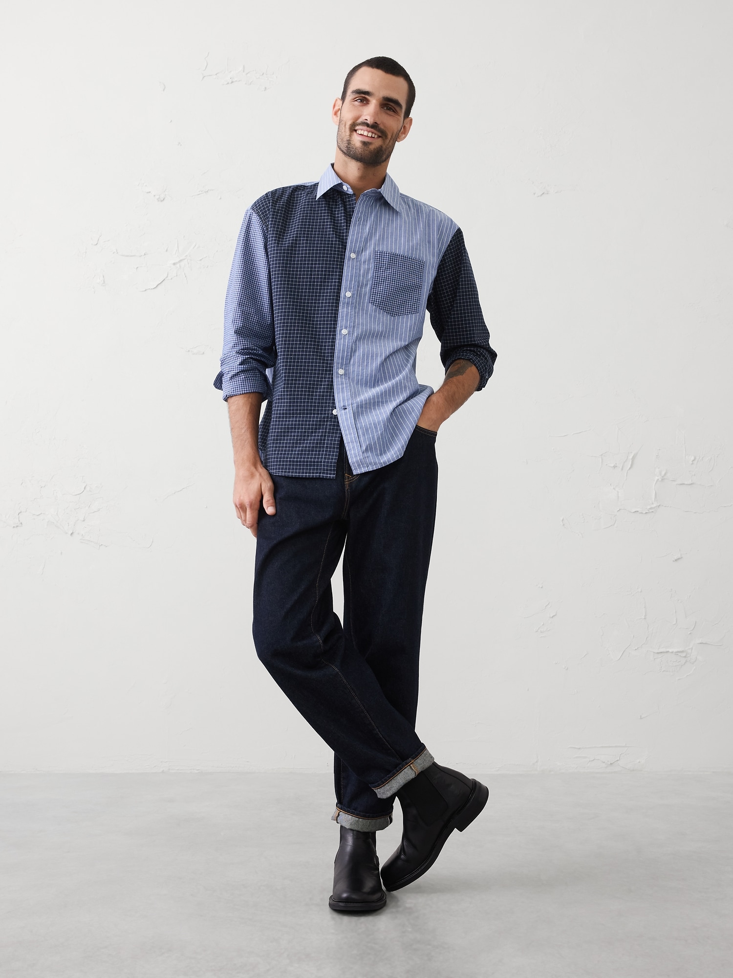 Relaxed-Fit Patchwork Shirt