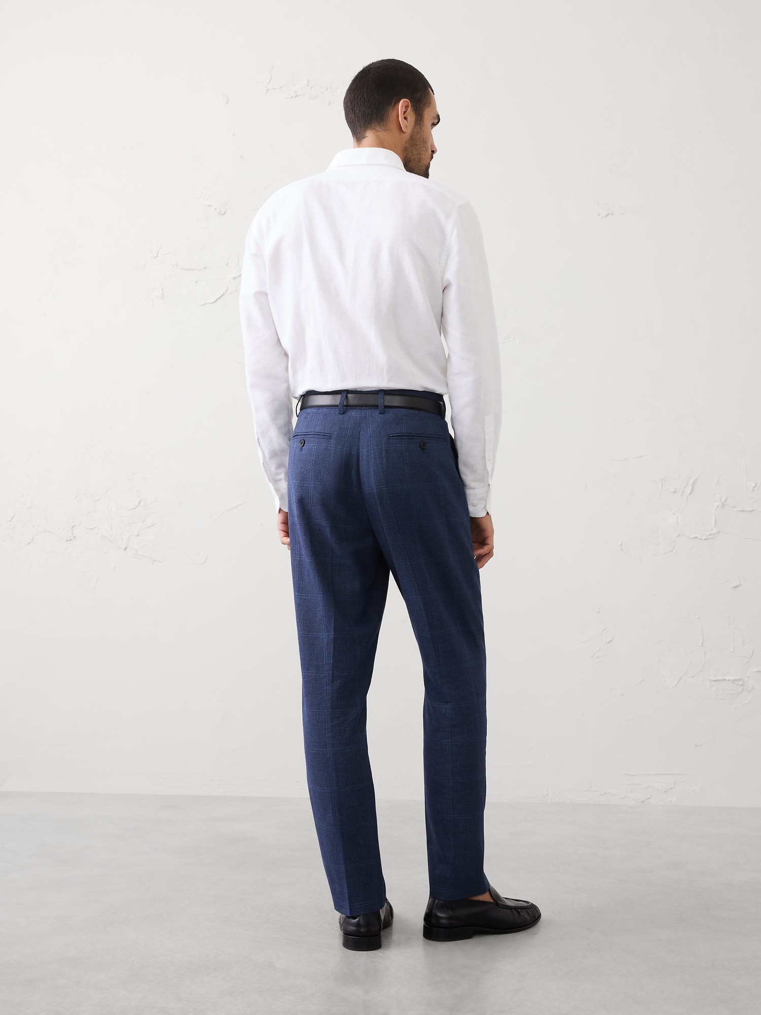 Image number 2 showing, Tailored-Fit Linen-Blend Glen Plaid Suit Trouser