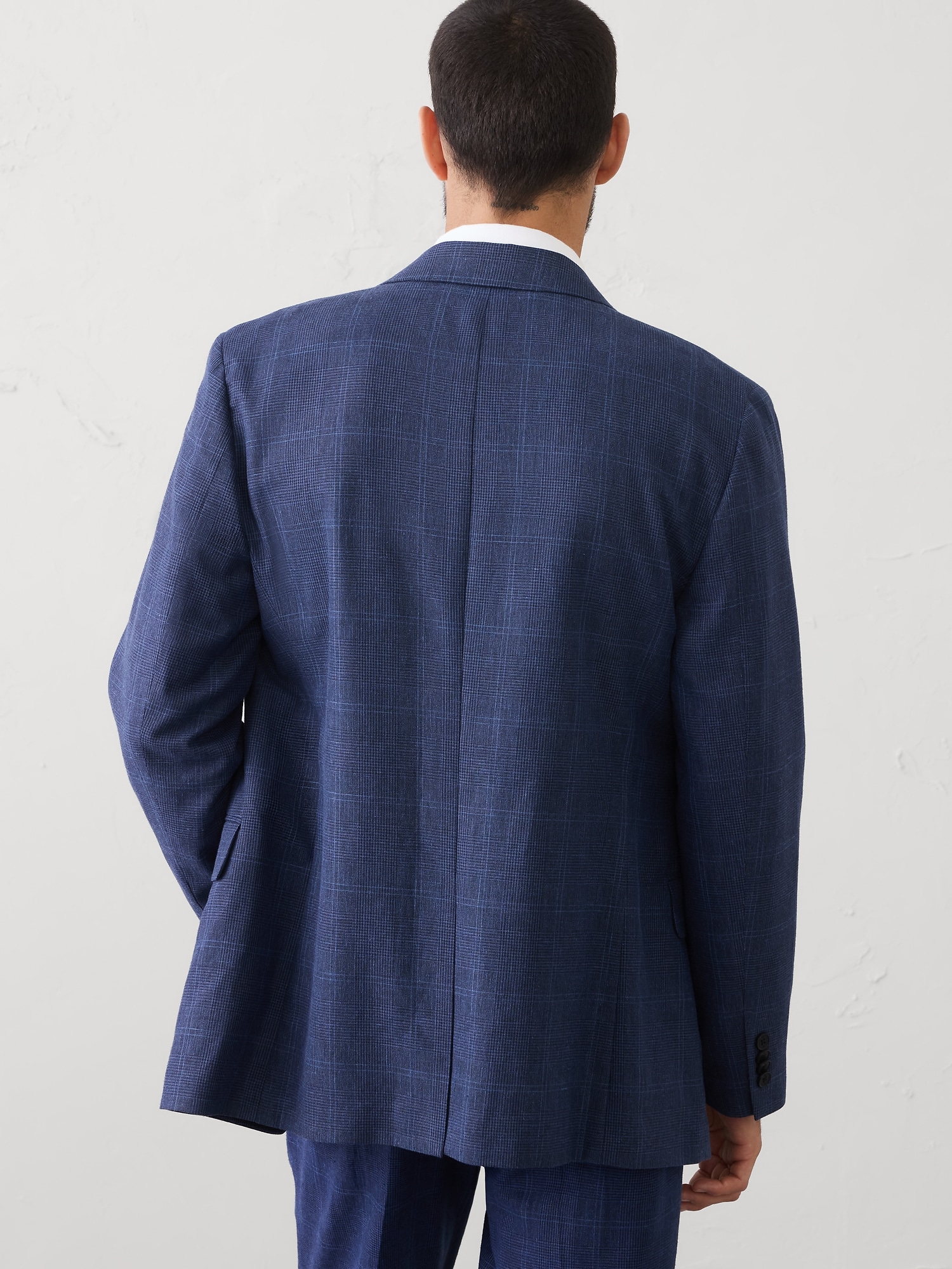 Image number 2 showing, Tailored-Fit Linen-Blend Glen Plaid Suit Jacket