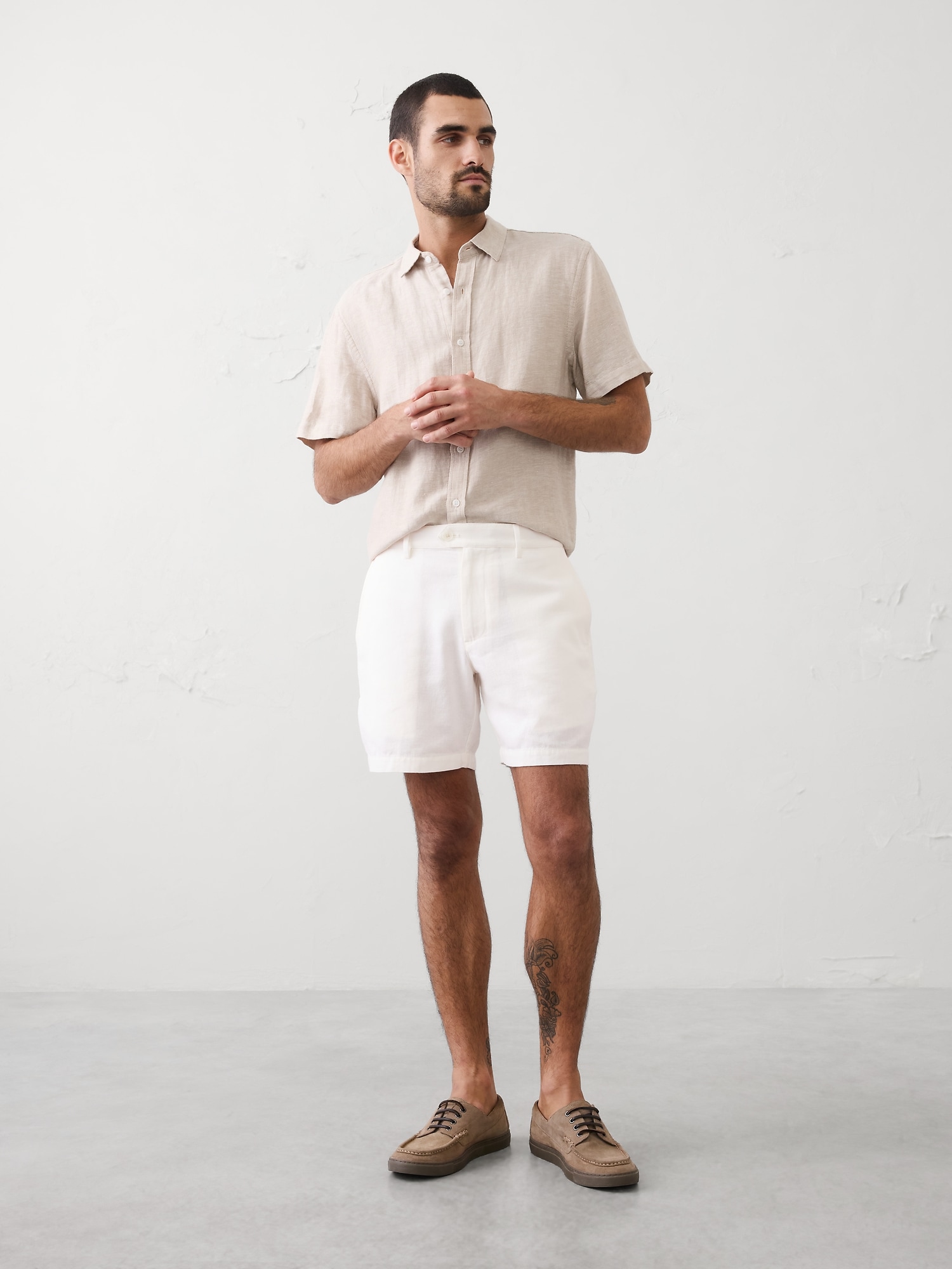 Slim-Fit 7" Linen-Blend Short