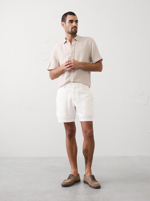 Standard-Fit 7" Linen-Blend Short