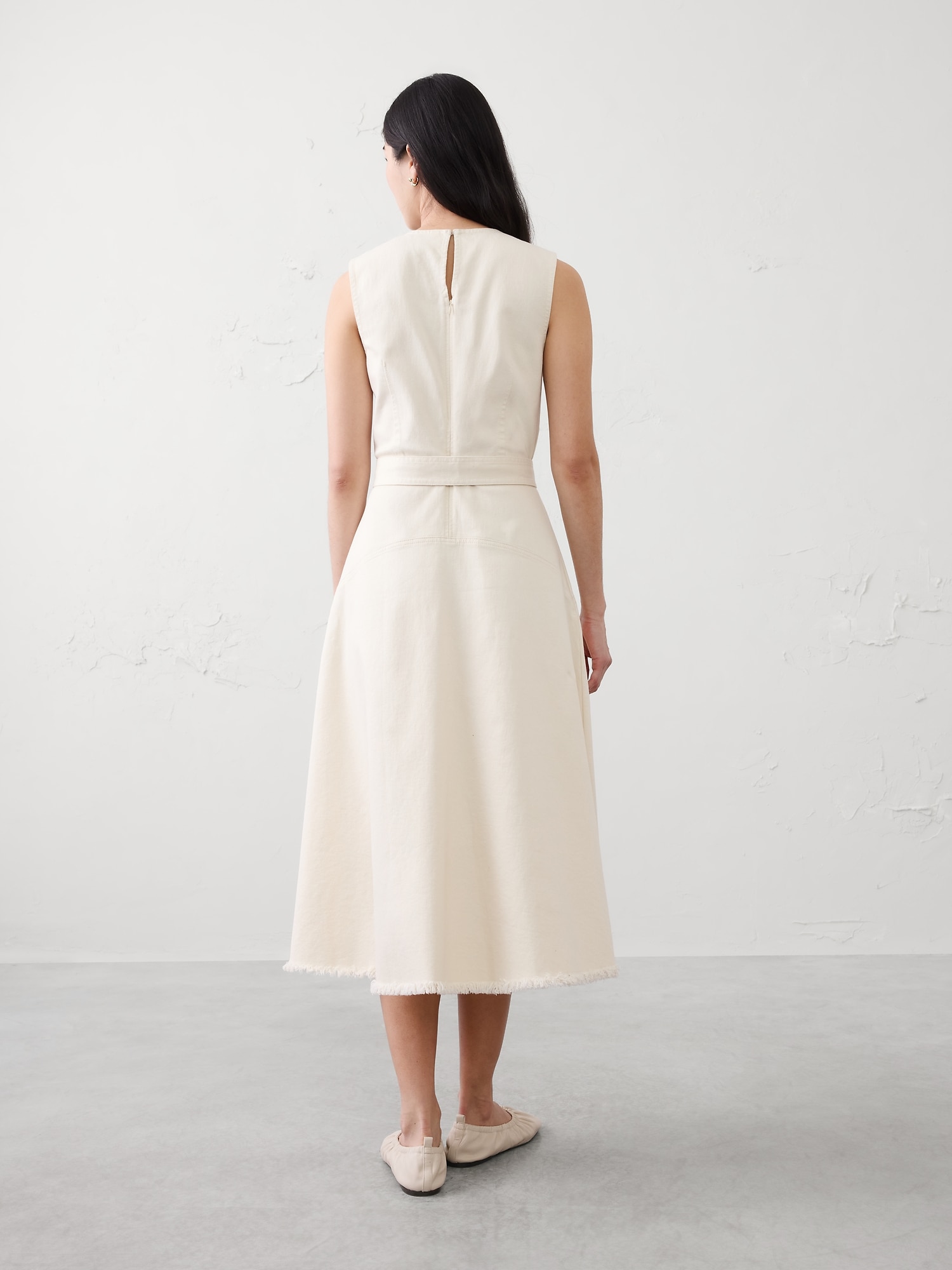 Image number 2 showing, Denim Belted Midi Dress