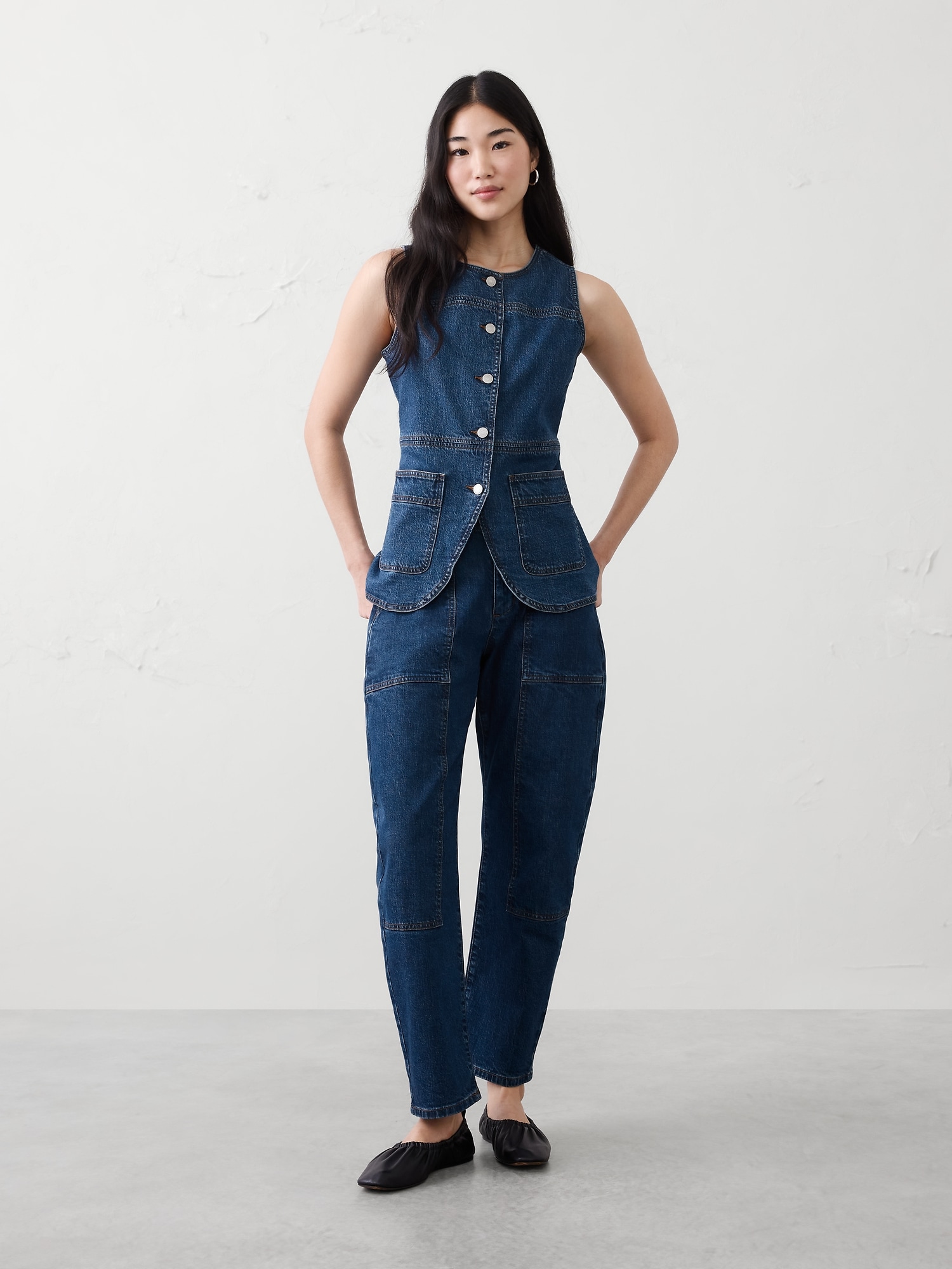 Image number 3 showing, Long Denim Vest