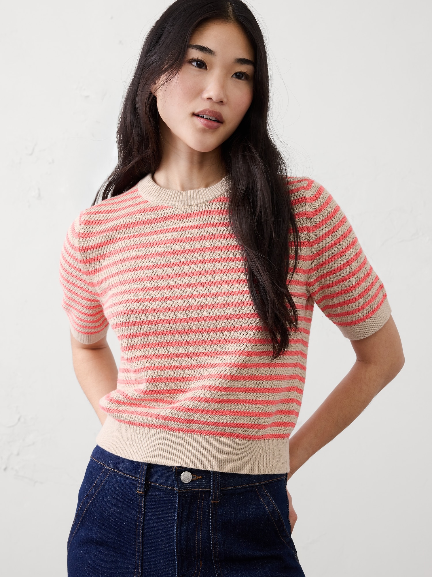 Open Stitch Sweater T-Shirt
