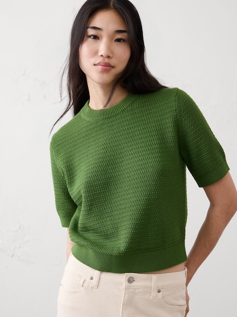 Texture Stitch Cropped Sweater