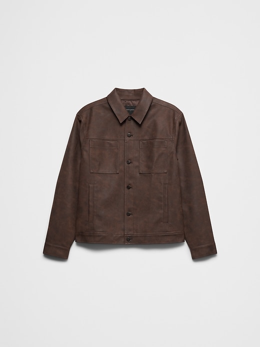 Vegan Leather Trucker Jacket | Banana Republic Factory