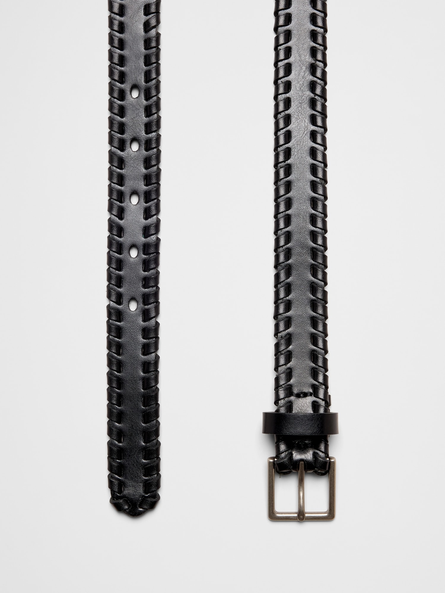 Image number 2 showing, Vegan Leather Skinny Whipstitch Belt