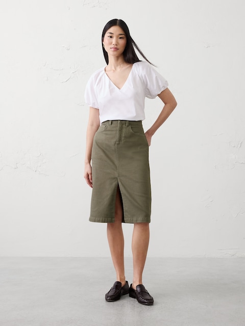 Denim Pencil Skirt