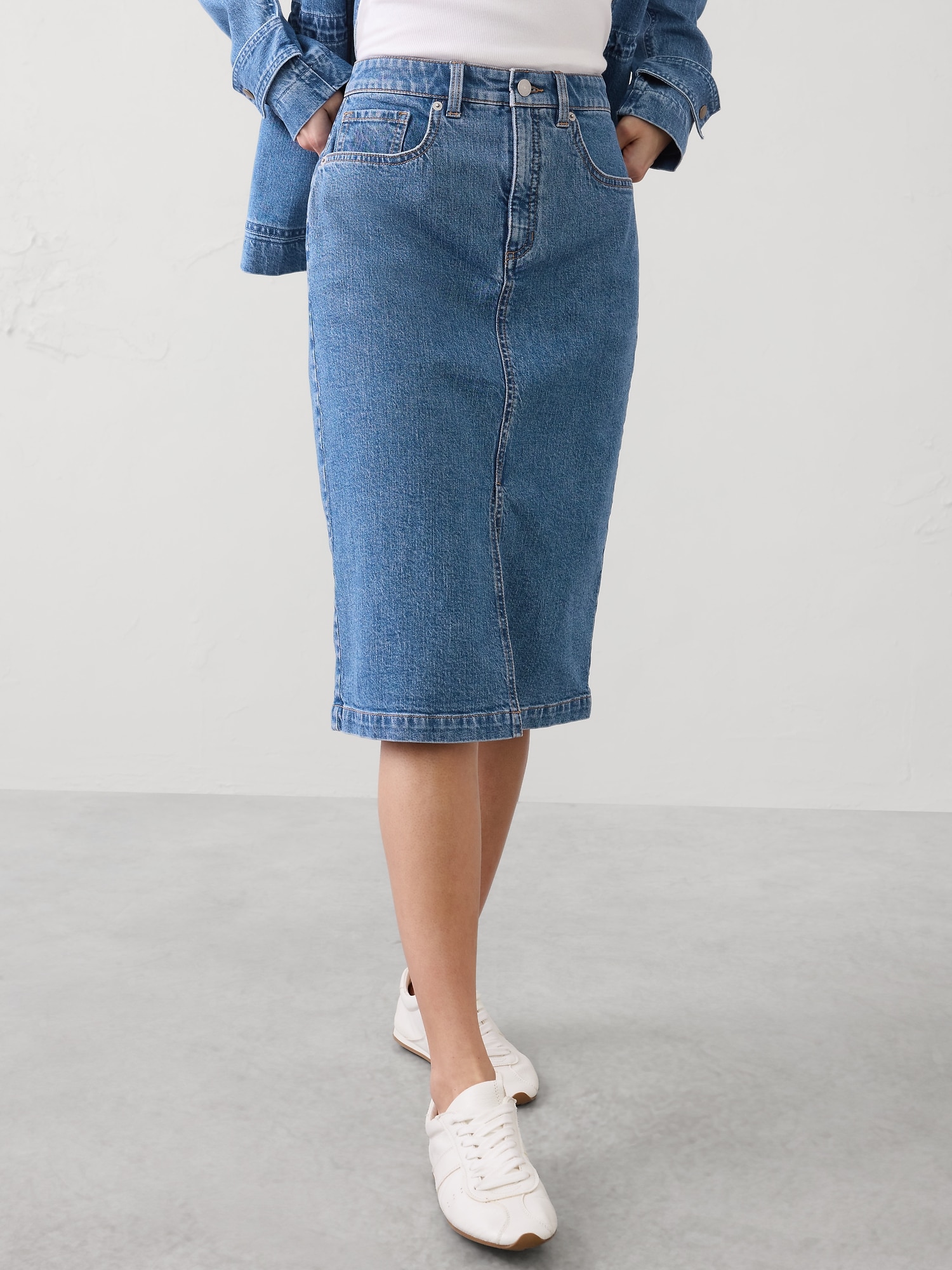 Image number 3 showing, Denim Pencil Skirt