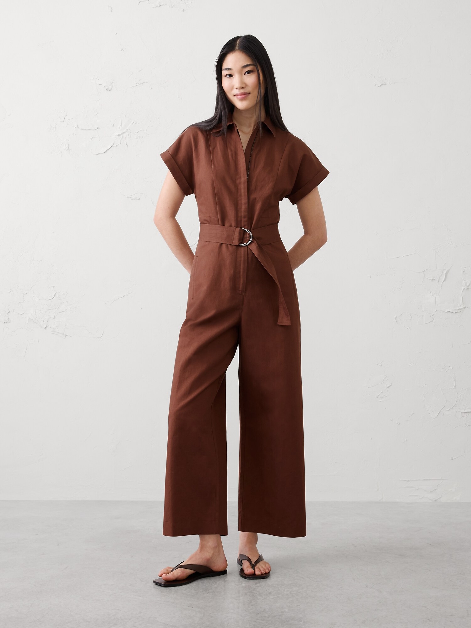 Linen-Blend Jumpsuit