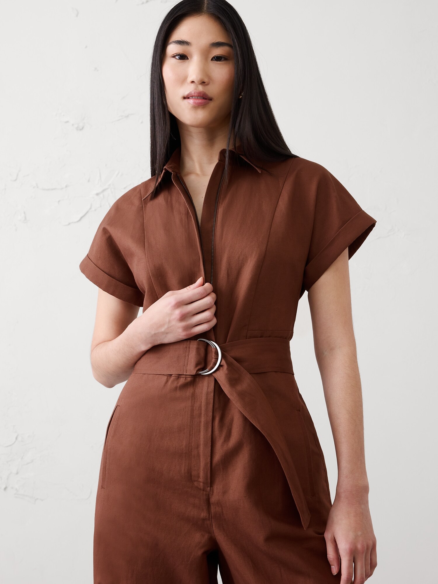 Image number 3 showing, Linen-Blend Jumpsuit