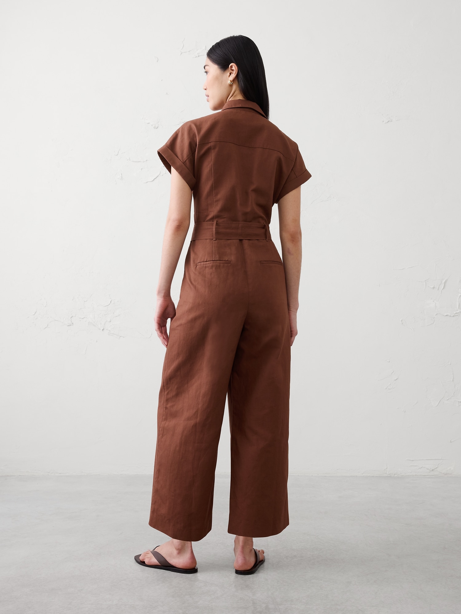 Image number 2 showing, Linen-Blend Jumpsuit