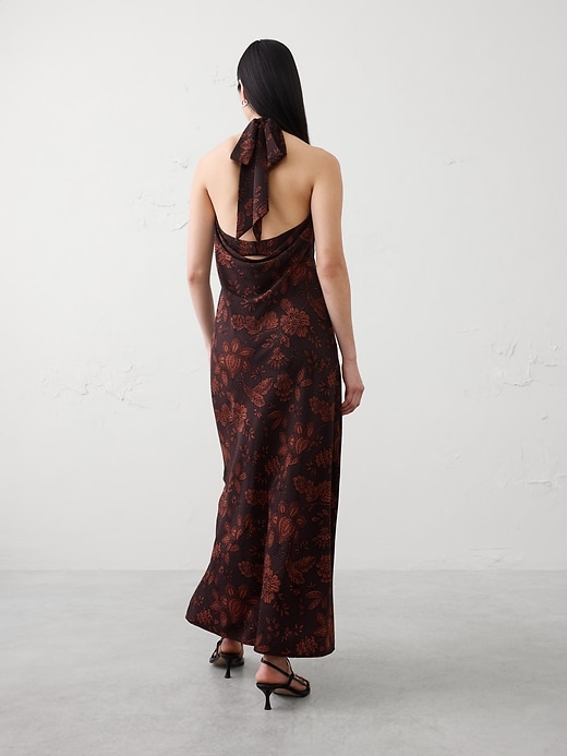 banana republic poplin backless maxi dress Halter Open-Back Maxi Dress