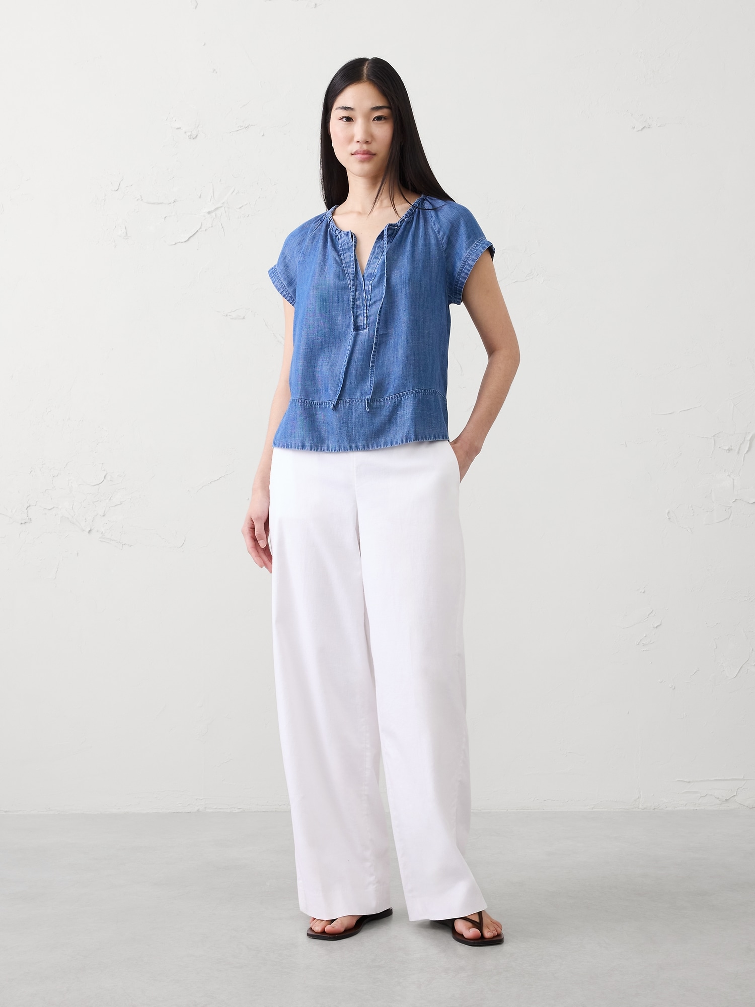 Shirred Popover Top