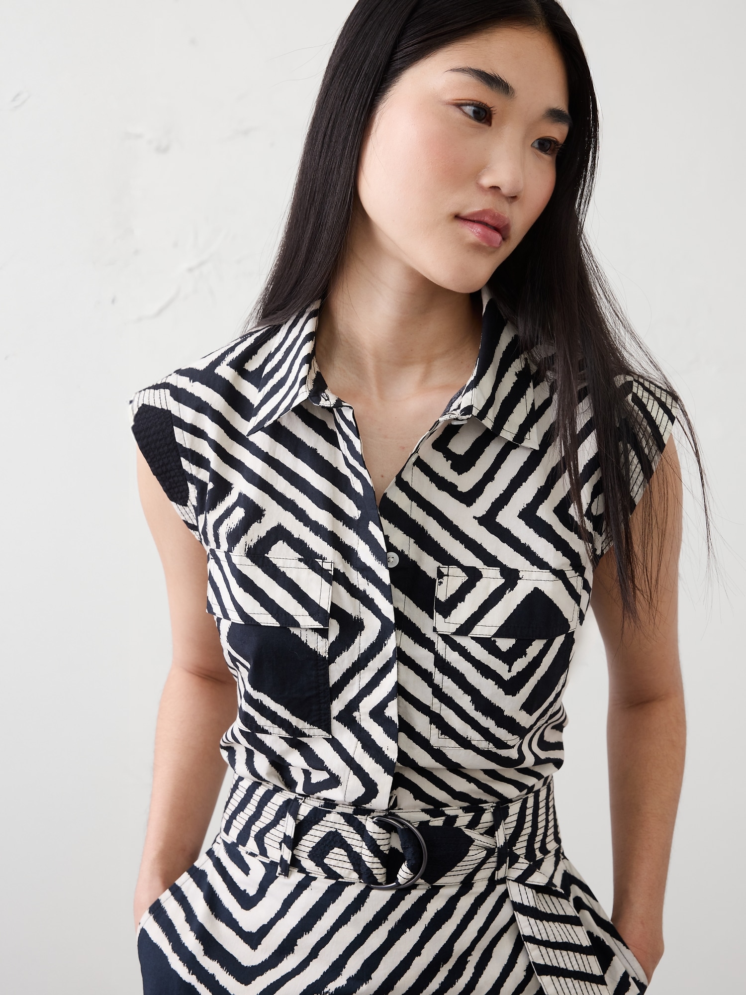 Image number 6 showing, Trapunto Cap-Sleeve Shirt